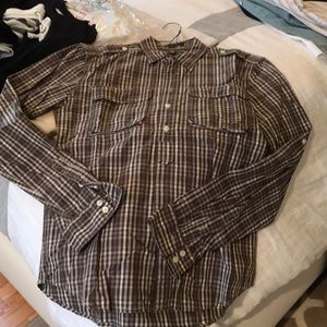 Hawkins McGill S plaid cotton button down shirt